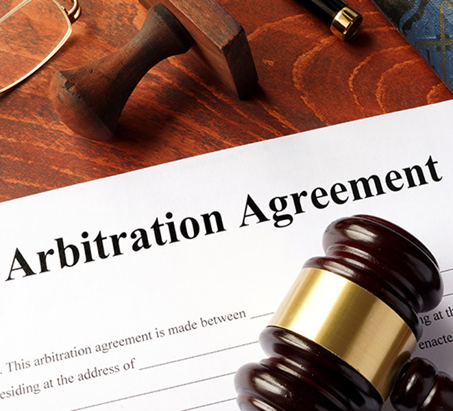Legal documents representing arbitration and dispute resolution